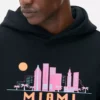 Hættetrøje med Miami-skyline