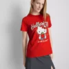 Hello Kitty bomulds-T-shirt i afslappet stil med jordbærmotiv