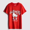 Hello Kitty bomulds-T-shirt i afslappet stil med jordbærmotiv