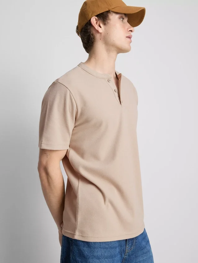 Henley-skjorte med struktur