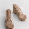 Højhælede sandaler med kilehæl i perspex