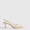 Højhælede sko med slingback i mesh med bred pasform
