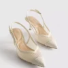 Højhælede sko med slingback i mesh med bred pasform