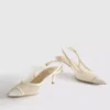 Højhælede sko med slingback i mesh med bred pasform