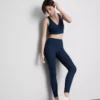 Højtaljede, glatte active-leggings med støtte