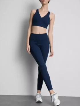 Højtaljede, glatte active-leggings med støtte