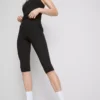 Højtaljede, glatte og støttende capri-leggings til sport