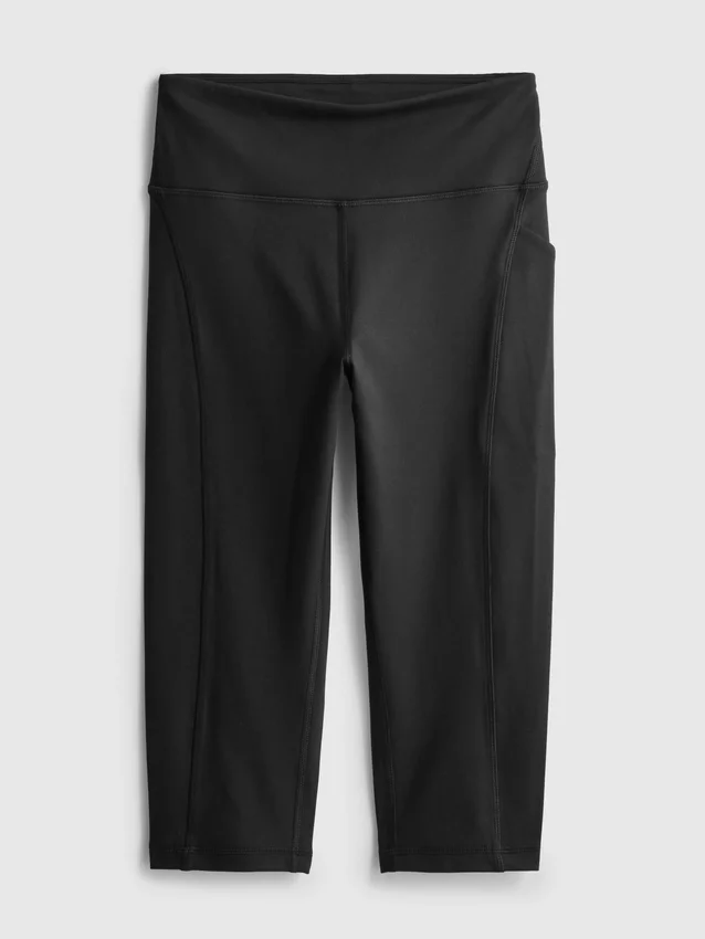 Højtaljede, glatte og støttende capri-leggings til sport