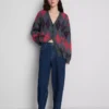 Jeans i bomuldsdenim med høj talje og konisk snit