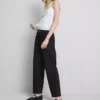 Jeans i bomuldsdenim med høj talje og konisk snit