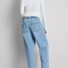 Jeans i bomuldsdenim med høj talje og konisk snit