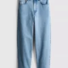 Jeans i bomuldsdenim med høj talje og konisk snit
