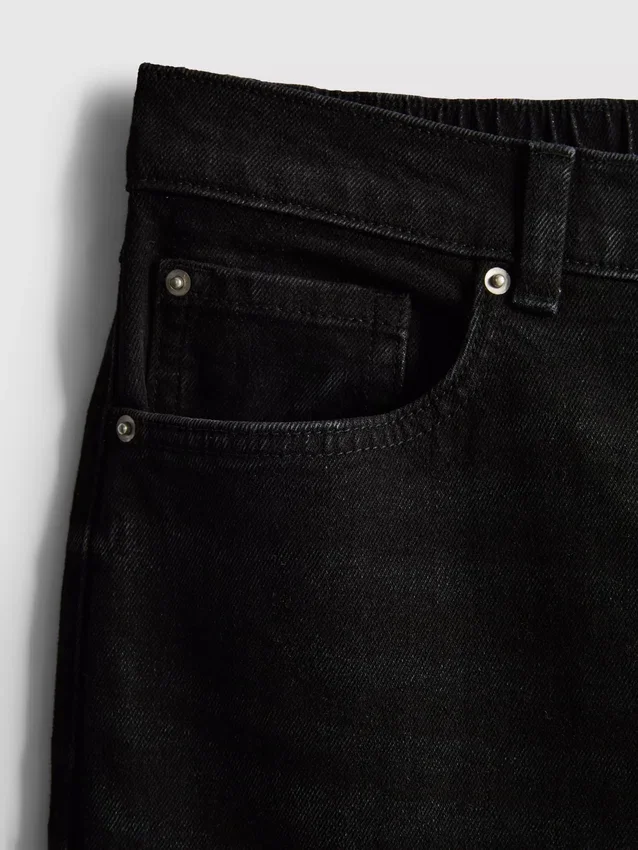 Jeans i bomuldsdenim med høj talje og konisk snit