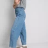 Jeans i bomuldsdenim med konisk, lige ben