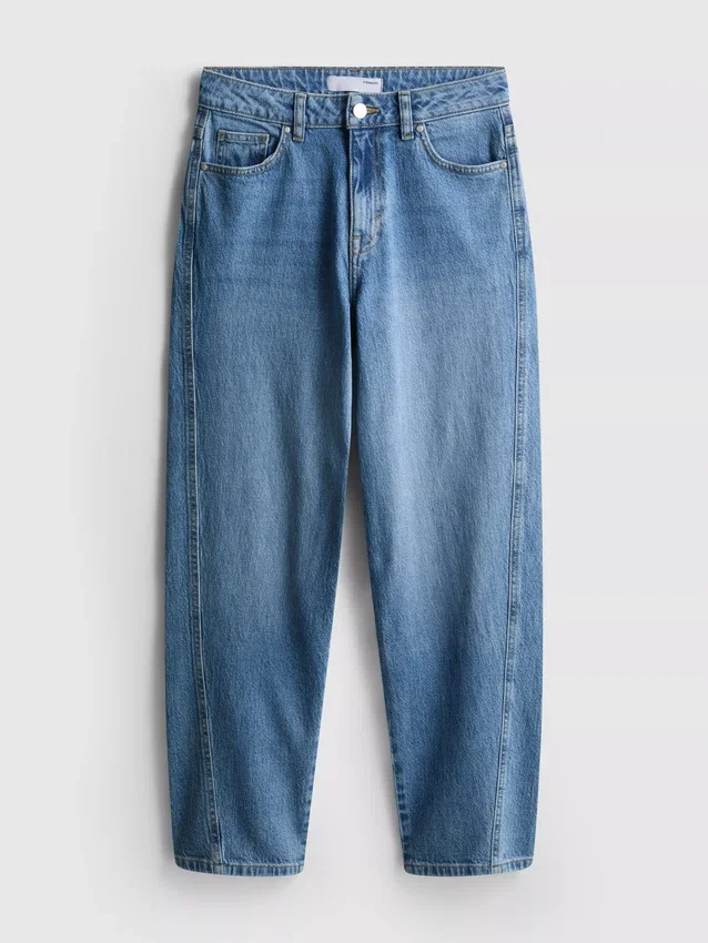 Jeans i bomuldsdenim med konisk, lige ben
