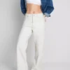 Jeans i bomuldsdenim med lige ben