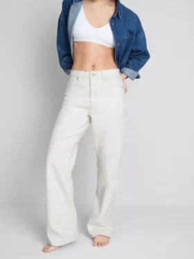 Jeans i bomuldsdenim med lige ben