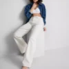 Jeans i bomuldsdenim med lige ben