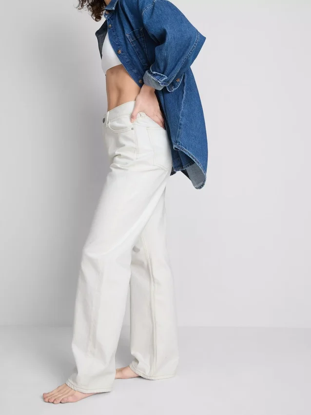 Jeans i bomuldsdenim med lige ben