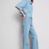 Jeans i bomuldsdenim med lige ben