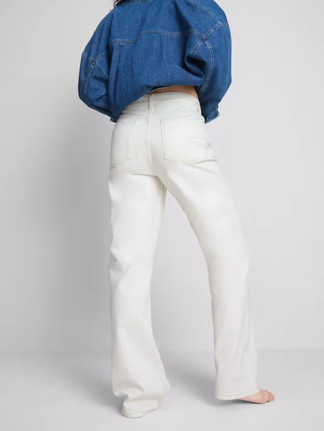 Jeans i bomuldsdenim med lige ben