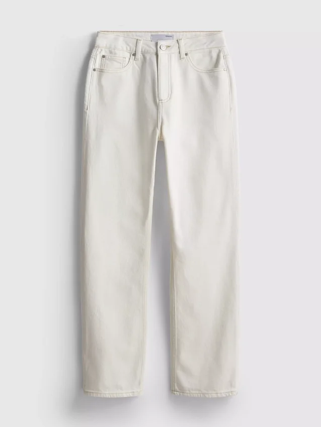 Jeans i bomuldsdenim med lige ben