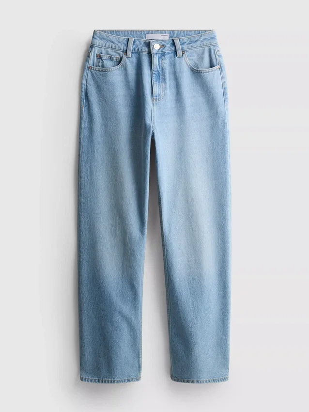 Jeans i bomuldsdenim med lige ben