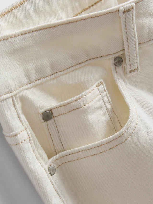 Jeans i bomuldsdenim med lige ben