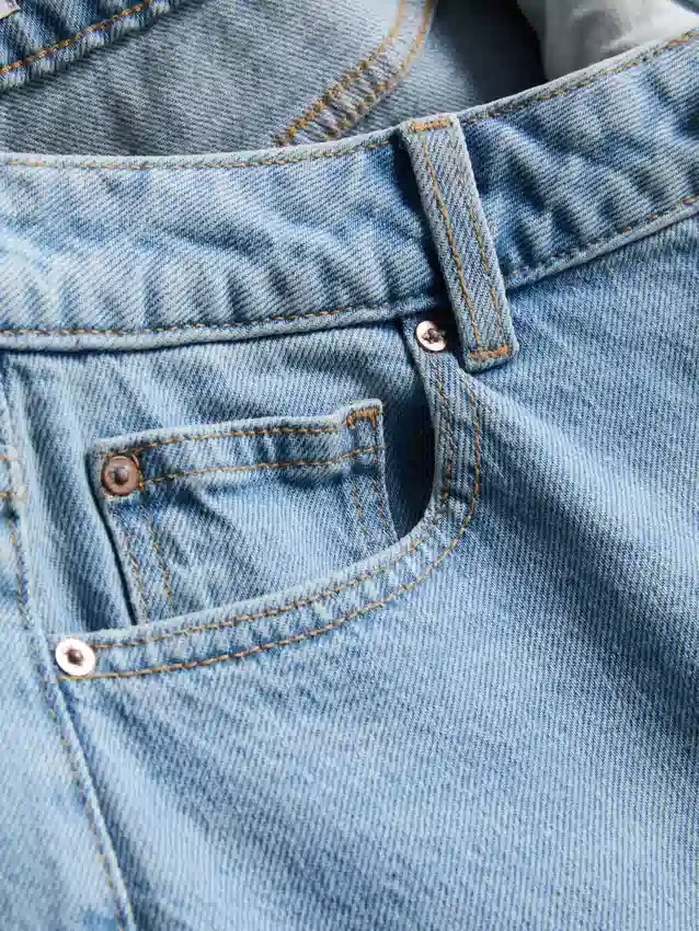 Jeans i bomuldsdenim med lige ben