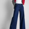 Jeans i bomuldsdenim med mellemhøj talje og brede ben