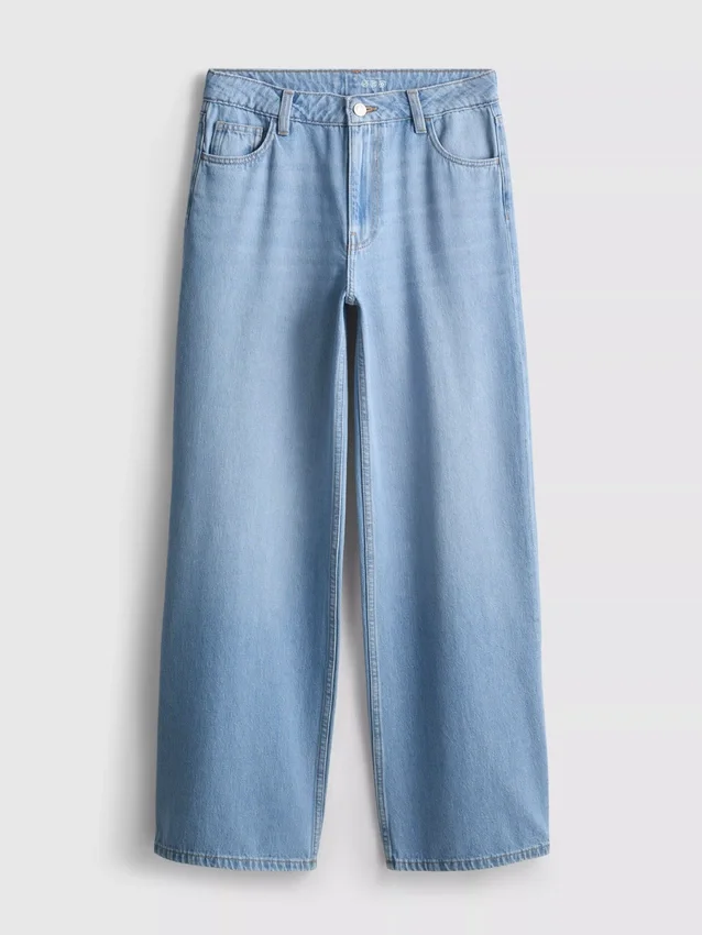 Jeans i bomuldsdenim med mellemhøj talje og brede ben