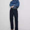 Jeans i bomuldsdenim med mellemhøj talje og lige ben