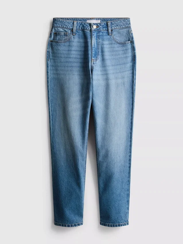 Jeans i bomuldsdenim med mellemhøj talje og lige ben