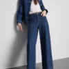 Jeans med brede ben og lommer foran