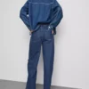 Jeans med brede ben og lommer foran