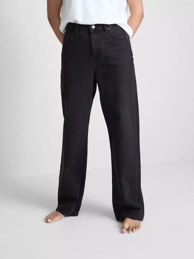 Jeans med høj talje og lige ben