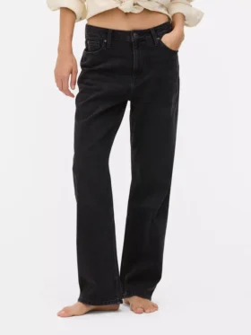 Jeans med høj talje og lige ben