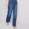 Jeans med høj talje og lige ben