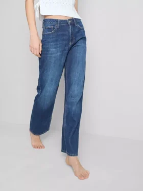 Jeans med høj talje og lige ben
