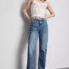 Jeans med høj talje og lige ben