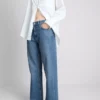 Jeans med høj talje og lige ben