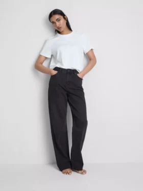 Jeans med høj talje og lige ben