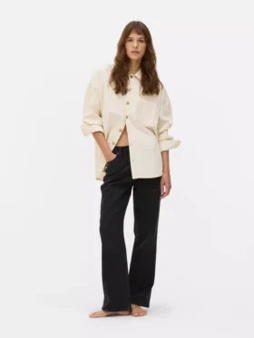 Jeans med høj talje og lige ben