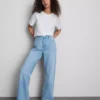 Jeans med høj talje og lige ben