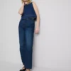 Jeans med høj talje og lige ben