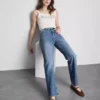 Jeans med høj talje og lige ben