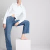 Jeans med høj talje og lige ben