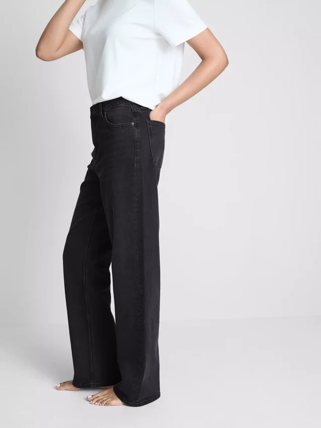 Jeans med høj talje og lige ben