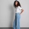 Jeans med høj talje og lige ben