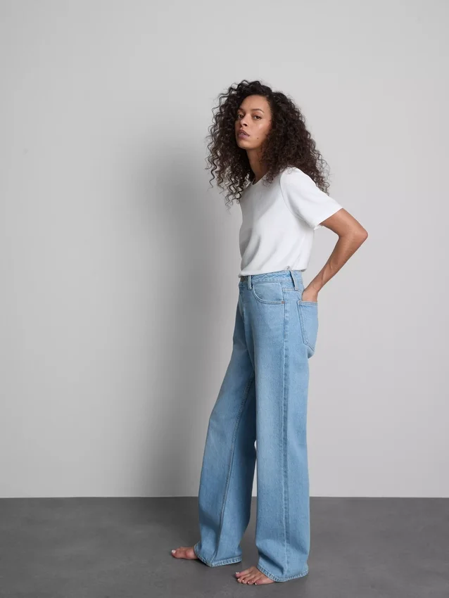 Jeans med høj talje og lige ben
